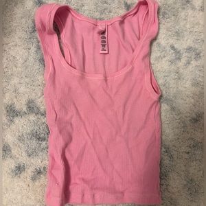 Skims Cotton Rib Tank Top Pink Rosebud Limited Edition